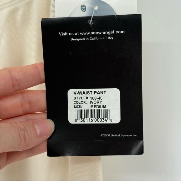 Snow Angel V-Waist Doeskin Baselayer Legging Pant Women Medium Cream Soft 106-40 - Picture 6 of 13